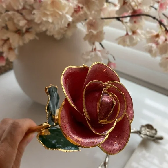 Gorgeous Steven Singer  24 Karen Gold dipped Roses🌹set of 3 Certified Real Gold🥀 - Picture 8 of 13